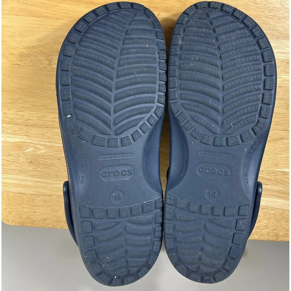 Crocs Classic Clog Mens 16 Navy Blue Comfort Shoes Slip On Sandal Water Friendly